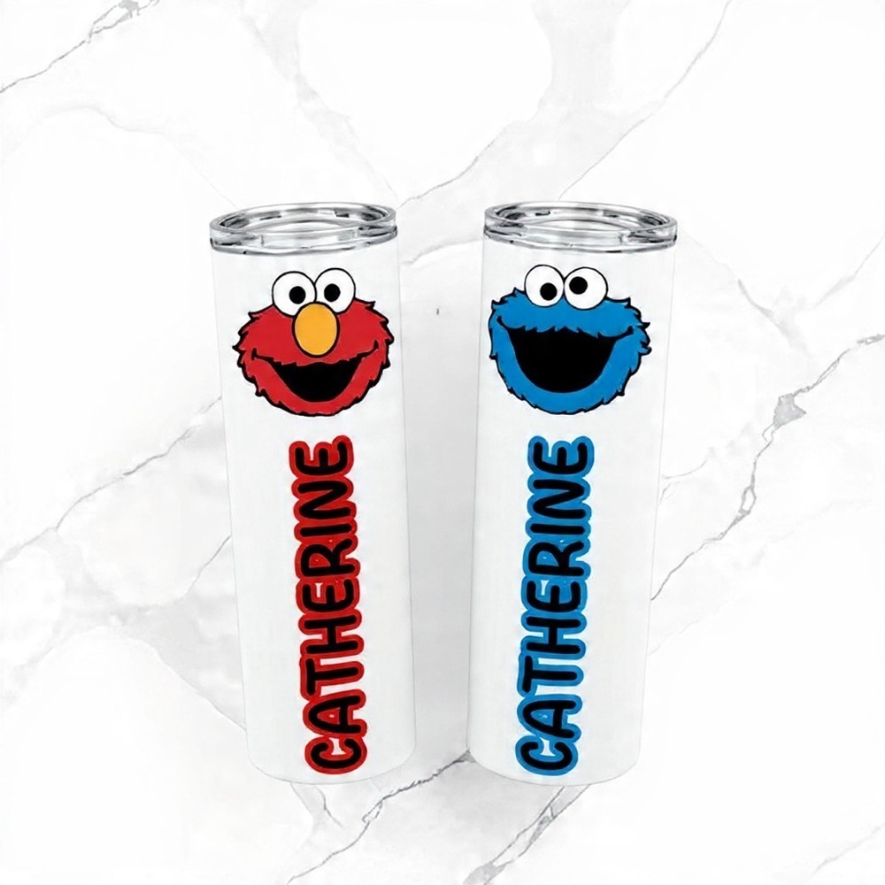 NWT Custom Name Tumbler – Elmo & Cookie Monster Design – 20oz/18.5oz - Picture 6 of 10